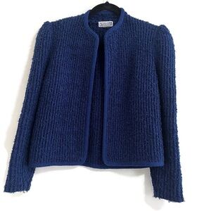 Vintage Womens Textured Knit Jacket  Size S Quiet Luxury Parisian Chic Old Money